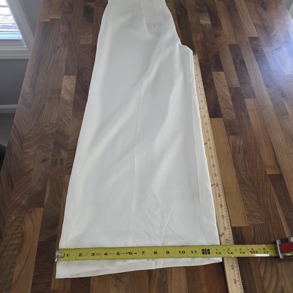 Zara Wide-Leg Cropped White Pants Size XL NWT - Picture 8 of 10